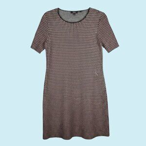 Theory Lakelyn O Noble Sweater Dress Medium Houndstooth Office Career Stretch